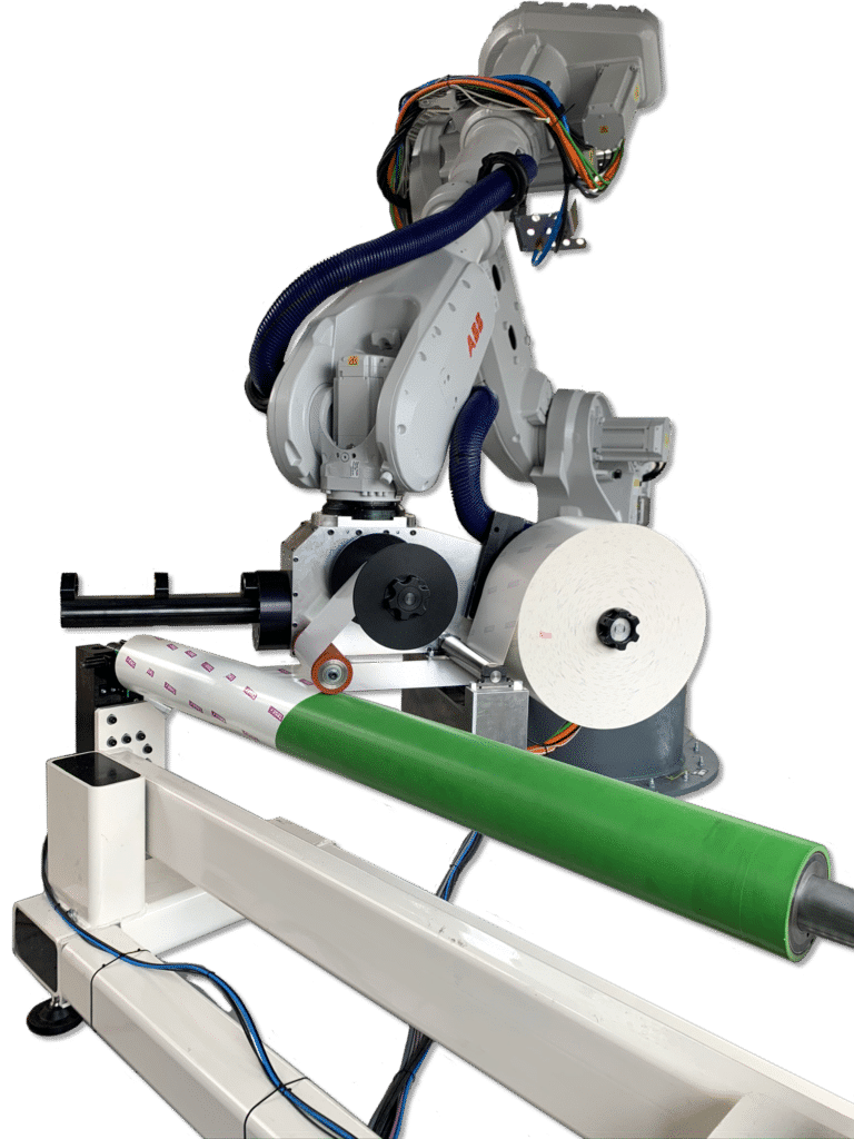 Robotmontering af tape eliminerer manuel taping og andre tape fejl, der forårsager tidsspild på flexotryk processen
